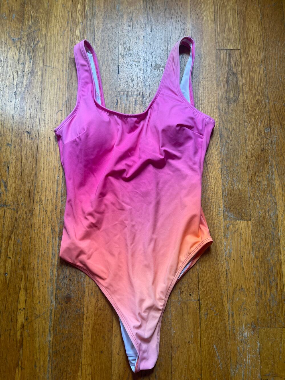 PINK AND ORANGE OMBRE ONE PIECE SWIM SUIT-BRAND NEW WITH TAGS!
